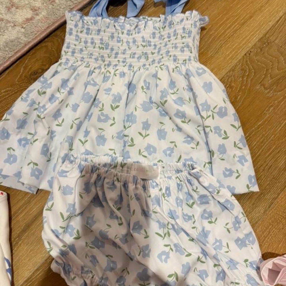 Floral Blue Kids Matching Set